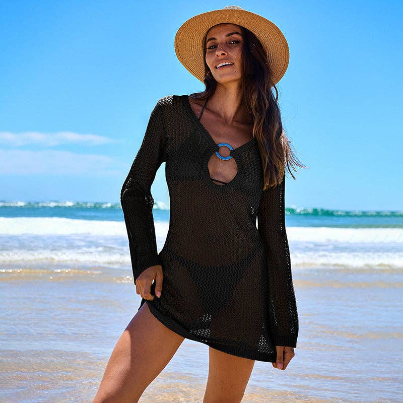 HI80S Long-Sleeve Cover-Up Dress