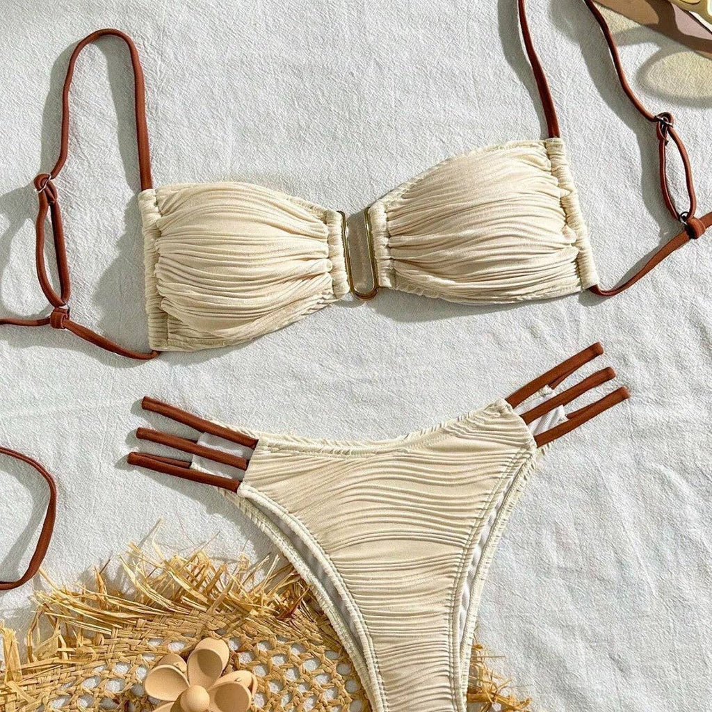 HI80'S Escape Line Triangle Bikini Set