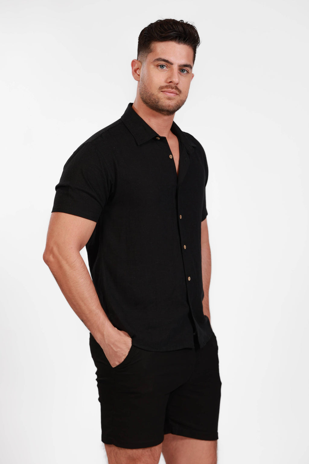 Salty Weekend Black Summer Nights Button Down