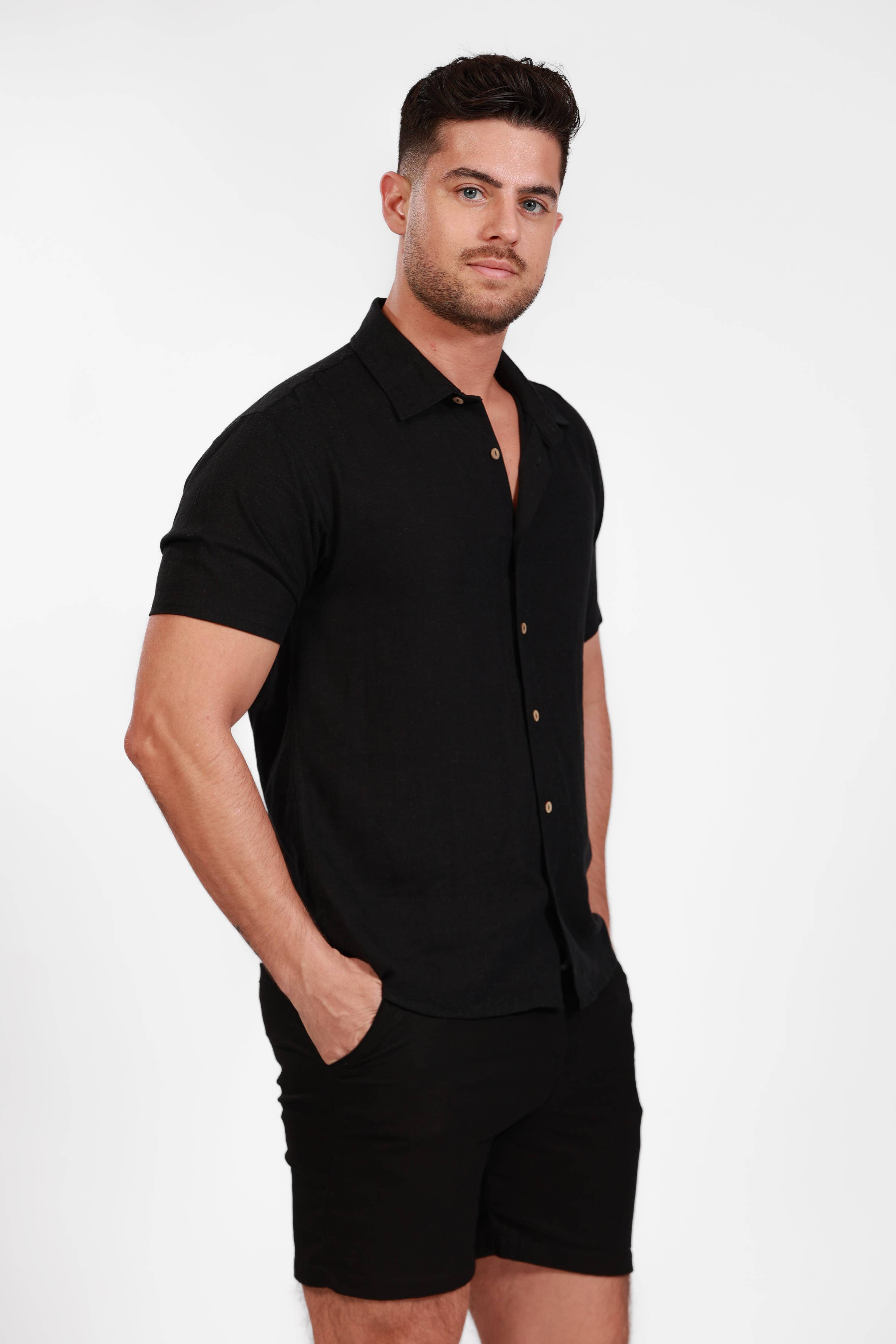 Salty Weekend Black Summer Nights Button Down