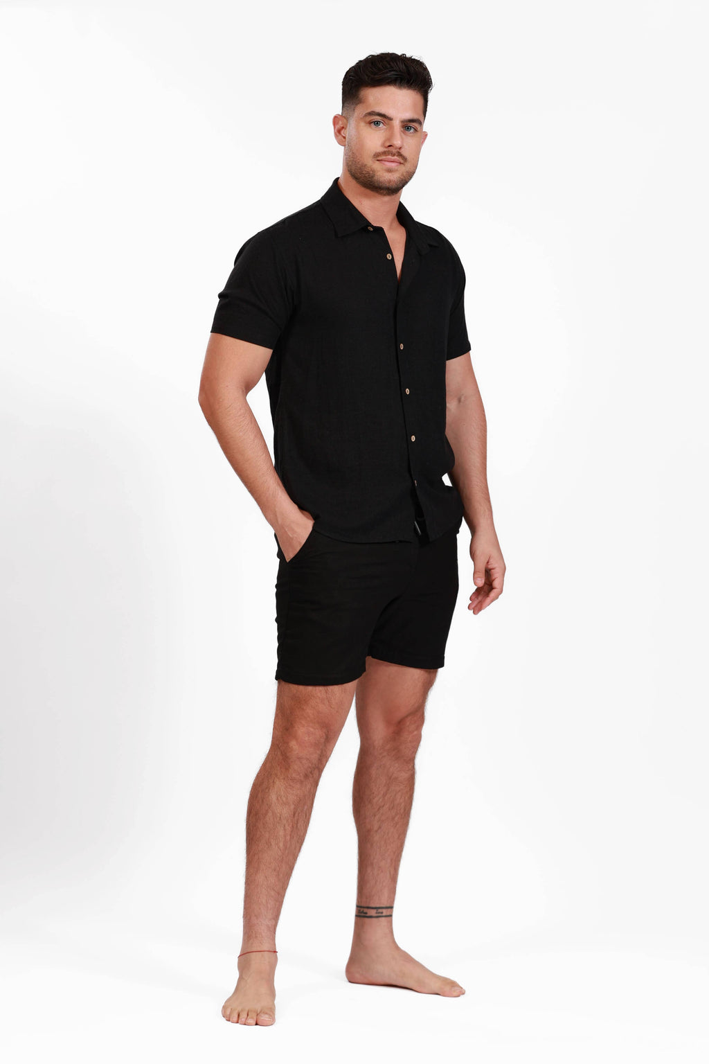 SALTY WEEKEND BLACK SUMMER NIGHTS LINEN SHORTS